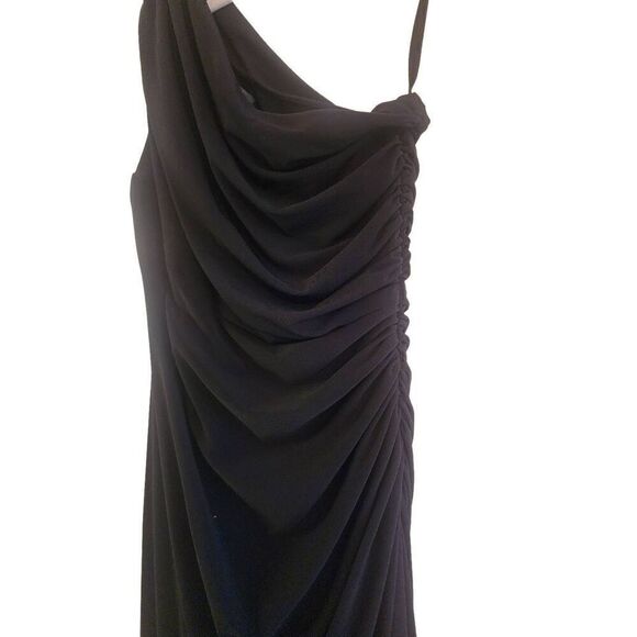 Ralph Lauren evening wear one shoulder rouched rhinestone dress size 10 - Picture 2 of 10